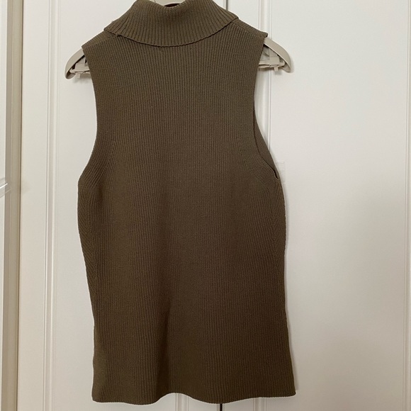 HIGHLINE COLLECTIVE SLEEVELESS TURTLENECK TOP DARK GREEN Sz LX - Picture 3 of 12